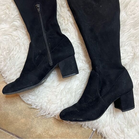 Gianni Bini Stretch Knee High Black fall & winter suede style Boots 6.5 - Picture 5 of 16